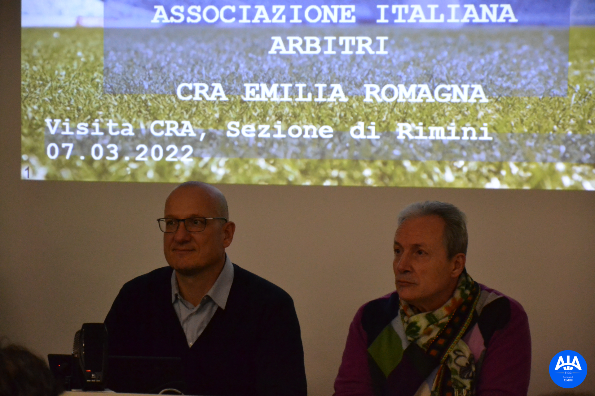 Presidente di Rimini Francesco Martinini e alla sua destra il Vicepresidente del CRA Gualtiero Gasperini